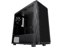 Midi tower PC behuizing Thermaltake Versa J23 Tempered Glass Zwart 1 voorgeÃ¯nstalleerde ventilator, Zijvenster, Harde schijf installatie zonder gereedschap