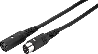 JTS MIDI Verlengkabel [1x MIDI male   1x MIDI female] 20.00 M Zwart