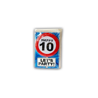 10 Jaar geworden Happy Birthday kaart   met cadeau button   Verjaardag wenskaart