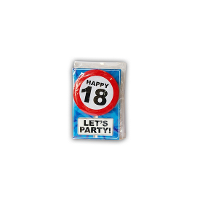 18 Jaar geworden Happy Birthday kaart   met cadeau button   Verjaardag wenskaart