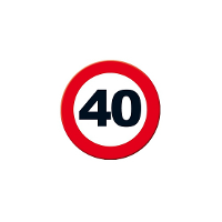 40 Jaar Leeftijd feestartikelen   Decoratie wand/muur stopbord   verjaardag   Dia 49 cm
