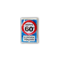 60 Jaar geworden Happy Birthday kaart   met cadeau button   Verjaardag wenskaart