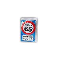 65 Jaar geworden Happy Birthday kaart   met cadeau button   Verjaardag wenskaart