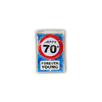 70 Jaar geworden Happy Birthday kaart   met cadeau button   Verjaardag wenskaart