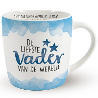 Cadeau koffie/thee mok vader   wit/blauw   lieve papa   porselein   Vaderdag