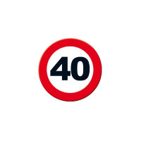 Decoratie verkeersbord 40 jaar 49 cm