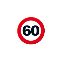 Decoratie wand/muur verkeers/stopbord 60 jaar verjaardag thema dia 49 cm