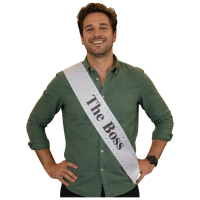 Verkleedsjerp   The Boss   polyester   wit   cadeau   carnaval