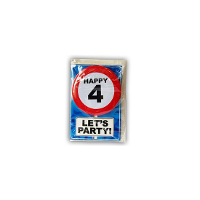 Wenskaart Happy Birthday 4 jaar