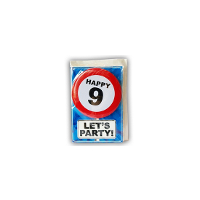 Wenskaart Happy Birthday 9 jaar