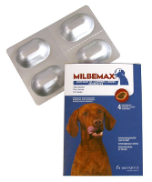 Milbemax Kauwtabletten Grote hond 4 Tabletten