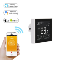 MINCO HEAT MK70GB W AC95 ~ 240V WIFI Thermostaat voor Elektrische Vloerverwarming Touchscreen Temperatuurregelaar Werken