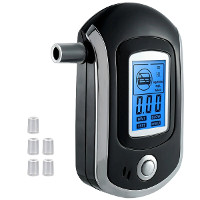 Mini Adem Alcoholtester Draagbare Drankrijdetector Alcoholtester met 5 Mondstukken Professionele Digitale Adem Breathaly