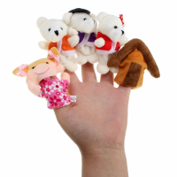 Mini Bear Storytelling Funny Lovely Plush Hand Finger Puppets Girls Kids Nursery Rhyme Tale Animals Plush Toy