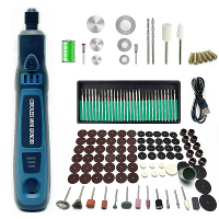 Mini draadloze 3 snelheden roterende gereedschapsset 3.7V USB slijper met 96 accessoires voor graveren / schuren / polij