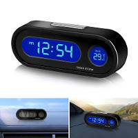 Mini elektronische auto klok dashboard klok nachtlampje temperatuur LCD achtergrondverlichting digitale weergave tijd kl