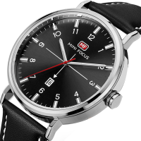 Mini Focus Mf0019g Genuine Leather Men Wrist Watch Date And Time Display Quartz Watches