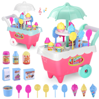 Mini ijscowagen voor kinderen Kids trolley Snoepjes Familietoys 14 sets DIY versieringen Meisjes mini winkelwagen