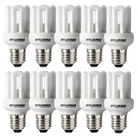 Sylvania Mini Lynx Fast Start Warm Wit Spaarlamp 8w Kleur 827 Fitting E27 Geleverd Per Set Van 10 Stuks