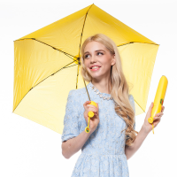 Mini Outdoor Creative Cartoon Banana Novelty Fruit Yellow Novelty Anti Uv Folding Sun Rain Waterproof Umbrella