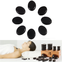 Mini Oval Shape Hot Stone Spa Massage Basalt Rocks Black