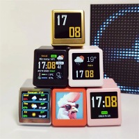 Mini Slimme WiFi Weerstation Klok DIY Schattige GIF animatie Display Meerdere Thema Selectie Handige Desktop Decor voor