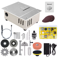 Mini tafelzaag 96W Elektrische desktopzaag met 9000 RPM motor 7 gear voeding Instelbare meshoogte voor houtbewerking DIY
