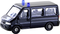 Minis by Lemke LC61311 N Bus Fiat Ducato II bus, donkerblauw met blauw licht
