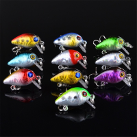 Minnow 10pcs Fishing Lures Fish Bass Tackle Hooks Baits Crankbait 2.6*1.7Cm