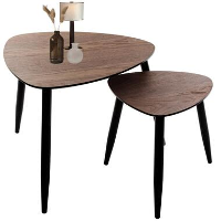MISOU Bijzettafel Set van 2   Bruin
