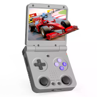 Miyoo Flip V2 128G 3.5 Inch IPS scherm hand held flip gameconsole met ingebouwde 10000+ spellen, dubbele analoge sticks,