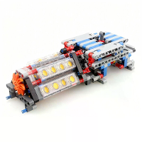 MOC Tech Bouwblokken 6 versnellingsbak met achteruitversnelling V16 motof model DIY assemblage kit blok kerstcadeau