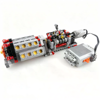 MOC Technische 6 Versnellingsbak V16 Motor Model APP Power Motor M Motor Combo Bouwblokken DIY Creatief Elektrisch Speel