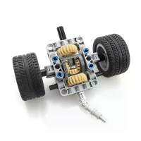 MOC technische differentieel met wielen achteruitrijsysteem schokabsorberende auto chassis bouwblokken model