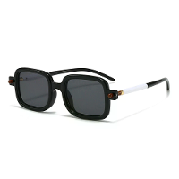 Mode Retro Vierkante Zonnebril UV400 Bescherming HD Zonnebril voor Buiten Reizen Rijden met Etui