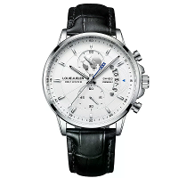 Mode Zakelijk Casual Heren Kwartshorloge Chronograaf Leren Band Luminous Waterdicht Datum Kalender Heren Horloges
