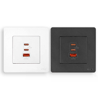MOES 30W/65W GaN Snelle Oplaad Wandcontactdoos USB A+2USB C PD3.0 QC3.0 Elektrische Oplader Stopcontact Overloadbescherm