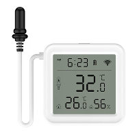 Moes Tuya WiFi Slimme Temperatuur  en Vochtigheidsensor met 1M Externe Sensor Kabel Probe APP Afstandsbediening Werkt me