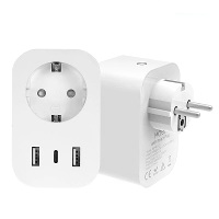 MOES WP EU C Tuya WiFi Slimme Stekker 16A EU Stopcontact 2USB A+1USB C Snelle Oplading Energie Monitor Werkt met Alexa G
