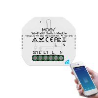 MoesHouse Mini DIY WiFi RF433 Slimme Relaisschakelaar Module Smart Life/Tuya App bediening voor Alexa Google Home 1 Gang