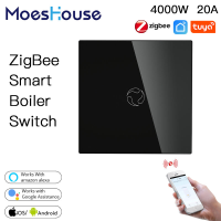 Moes ZigBe Smart Boiler Schakelaar Boiler Smart Tuya APP Afstandsbediening Alexa Google Spraakbediening Glass Panel Hub