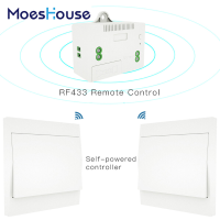 MoesHouse RF433 Draadloze schakelaar Geen batterij Afstandsbediening Wandlichtschakelaar Zelfaangedreven Geen bedrading