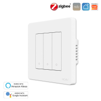 MoesHouse Tuya Smart Zigbe3.0 Drukknopschakelaar 3Gang Remote Smart Life APP Controle Timing Functie Spraakbesturing Wer