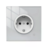 Tuya WiFi Slimme 16A EU Stopcontact Glazen Paneel Uitgang Power Monitor Aanraak Plug Relais Status Lichtmodus Aanpasbaar