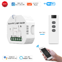 Tuya WiFi Slimme RF433 Rolluik Gordijn Schakelaar met Afstandsbediening APP Timing Functie Spraakbesturing met Alexa Goo