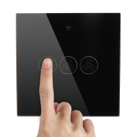 MoesHouse Zwart WiFi + RF433 Smart EU plafondventilatorschakelaar Smart Life / Tuya app 2/3 wegbediening Draadloze afsta