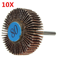 Mohoo 10pcs 30mm Sanding Wheel Disc Set 80 Grit Sandpaper Flap Wheel For Rotary Tools