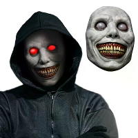 LED Griezelige Halloween Cosplay Masker Lachende Demonen Horror Maskers Wit Oog Demon Masker Halloween Feest Cosplay Rek