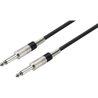 Monacor 0060410 Jackplug Audio Verbindingskabel [1x Jackplug male 6,3 mm (mono)   1x Jackplug male 6,3 mm (mono)] 1 m Zwart