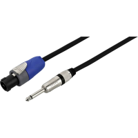 Monacor Luidspreker Aansluitkabel [1x Luidspreker stekker   1x Jackplug female 6,3 mm (mono)] 2 x 1.5 Mm² 15 m Zwart